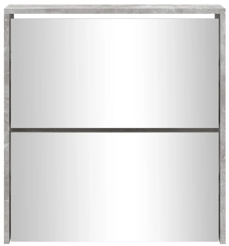 Sapateira c/ espelho 2 divisórias 63x17x67 cm cinza cimento