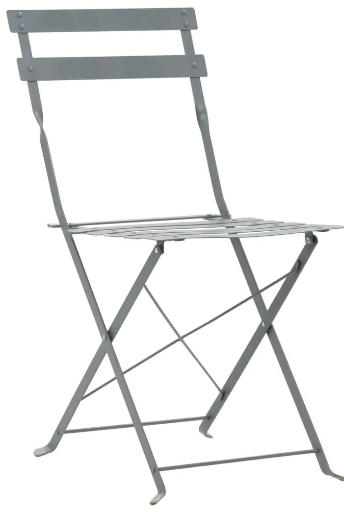 3 pcs conjunto bistrô aço cinzento