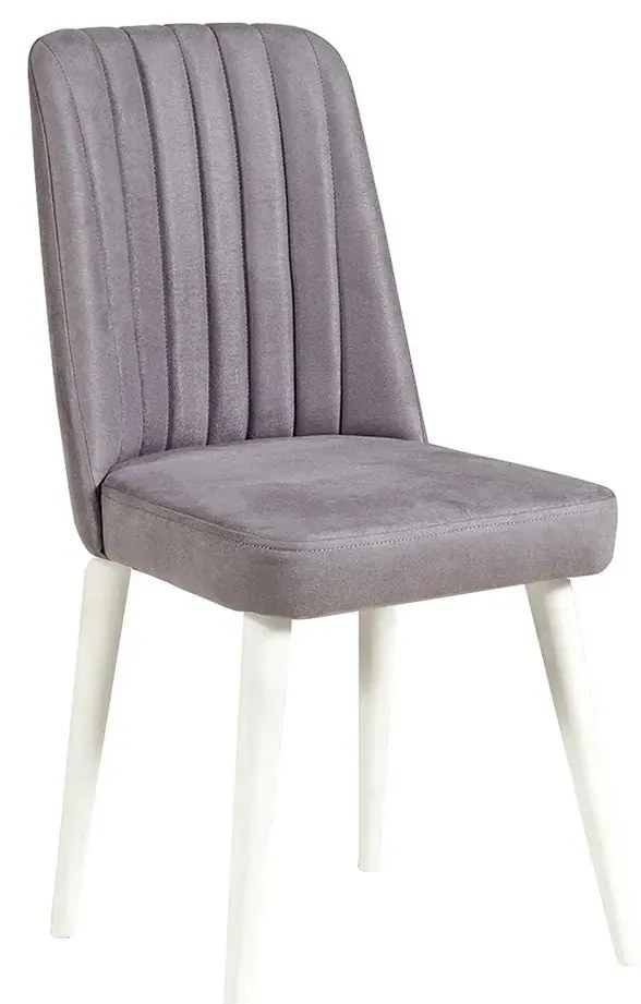 Conjunto de Mesa de Jantar Extensível e Cadeiras Vina – Branco e Cinze