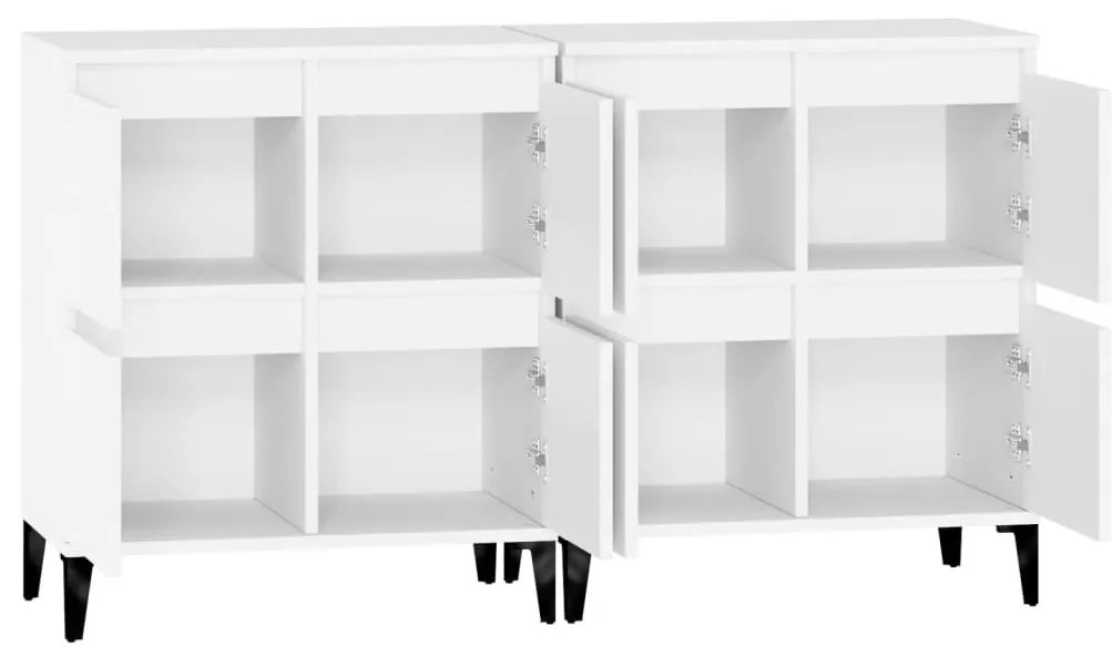 Aparadores 2 pcs 60x35x70 cm derivados de madeira branco