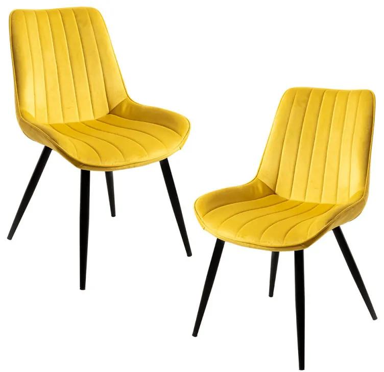 Pack 2 Cadeiras Lene Veludo - Amarelo