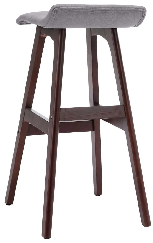 Cadeiras de bar 2 pcs tecido cinzento-claro