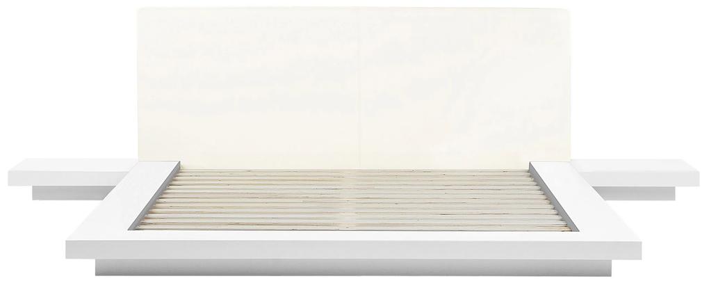 Cama de casal em madeira branca 160 x 200 cm ZEN Beliani