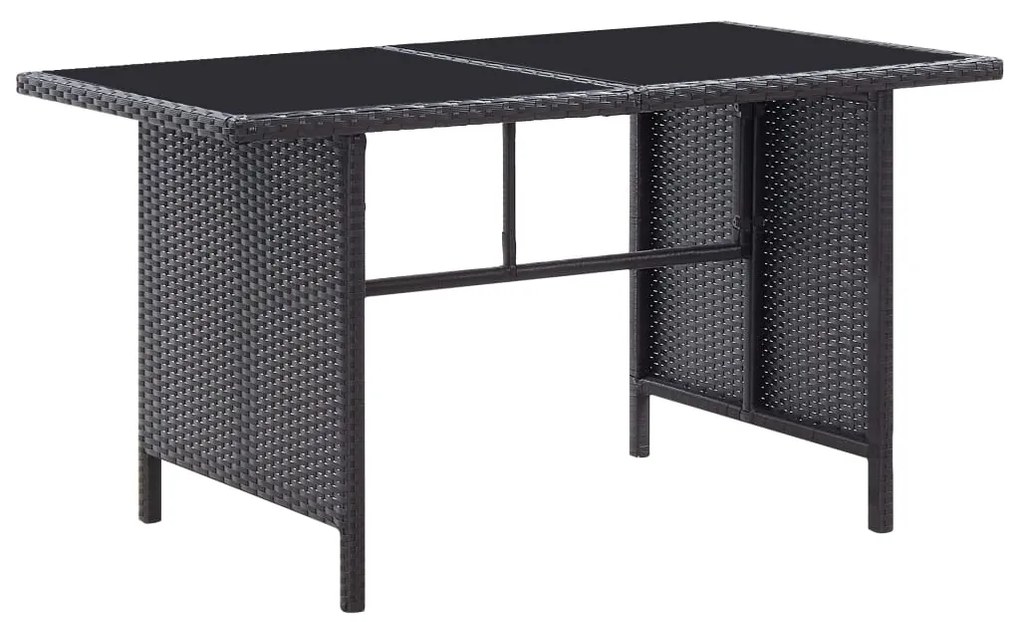 6 pcs conjunto lounge de jardim c/ almofadões vime PE preto