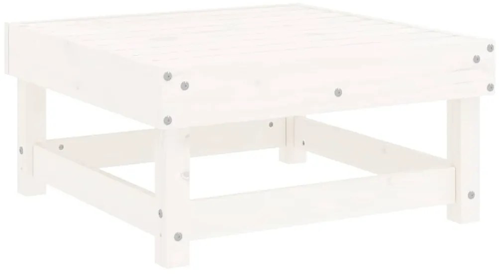 Apoios de pés p/ jardim c/ almofadões 2 pcs pinho maciço branco