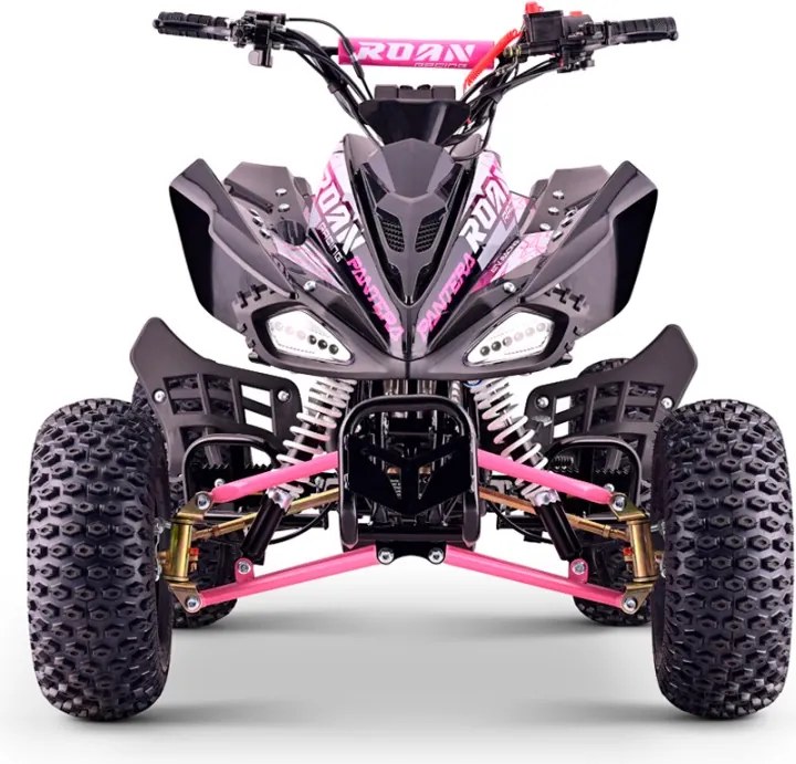 Mini moto 4 gasolina para crianças de 110cc Automática Roan Pantera R7 C/ Marcha atras e Limitador Rosa