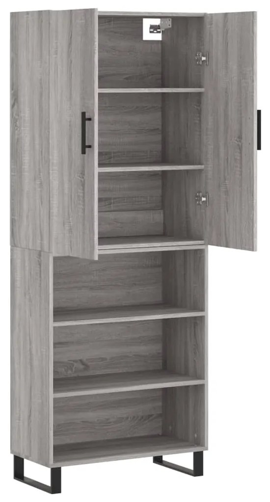 Armário alto 69,5x34x180 cm derivados de madeira sonoma cinza