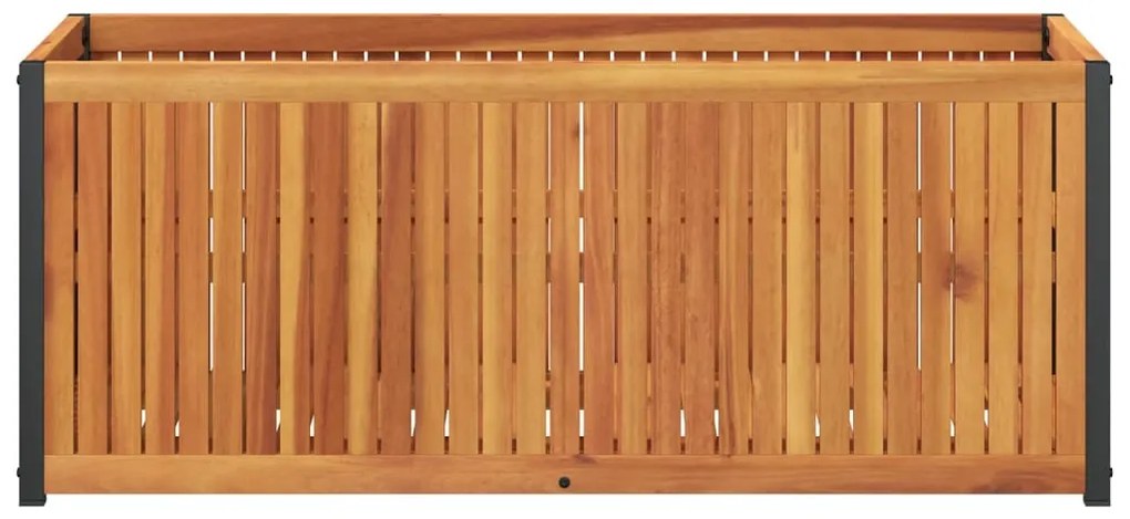 Vaso/floreira de jardim 110x45x44 cm acácia maciça e aço
