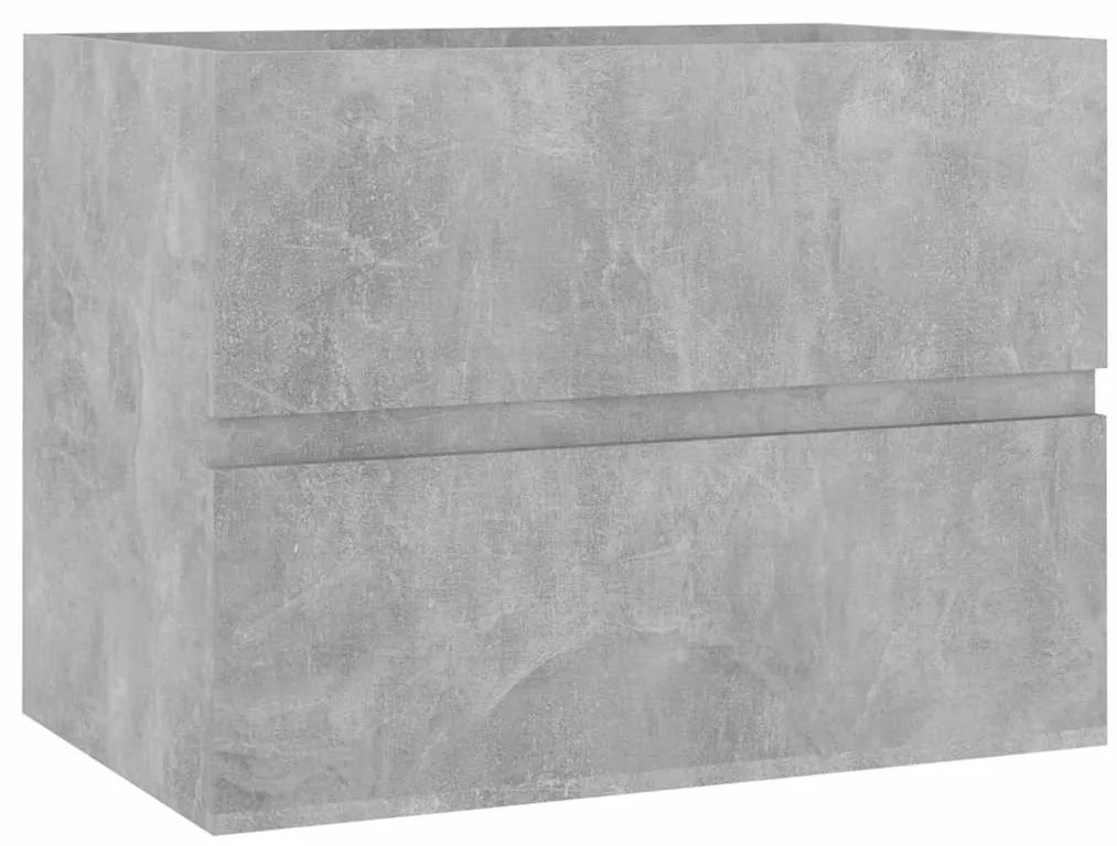 2 pcs conj. móveis casa de banho contraplacado cinzento cimento