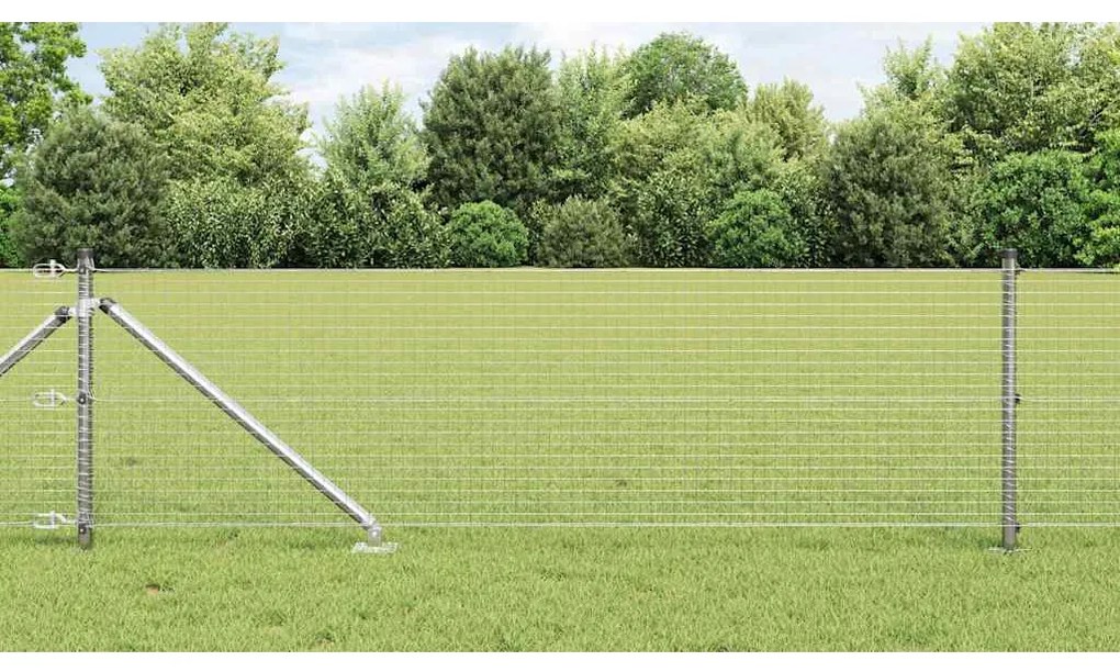 vidaXL Poste de Cerca Prateado 10 x 0,6 m (malha 25 x 25 mm) Aço