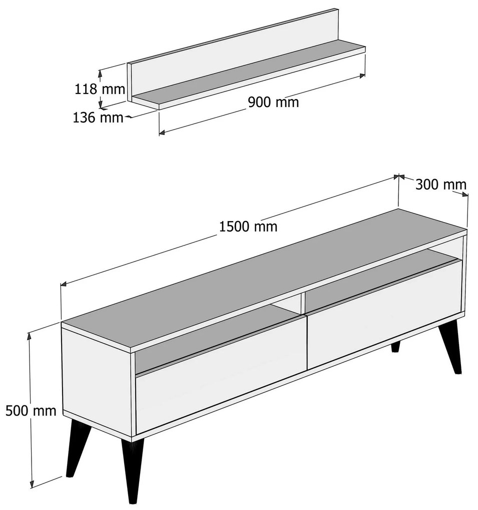 Unidade de TV Best – Cream – 150x50x30 cm