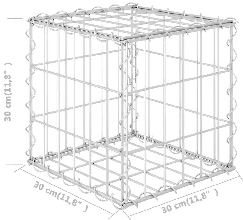 Canteiro elevado/cubo gabião 30x30x30 cm fio de aço