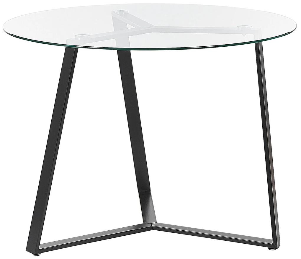 Mesa de jantar preta com vidro temperado ⌀ 100 cm KEBRI Beliani