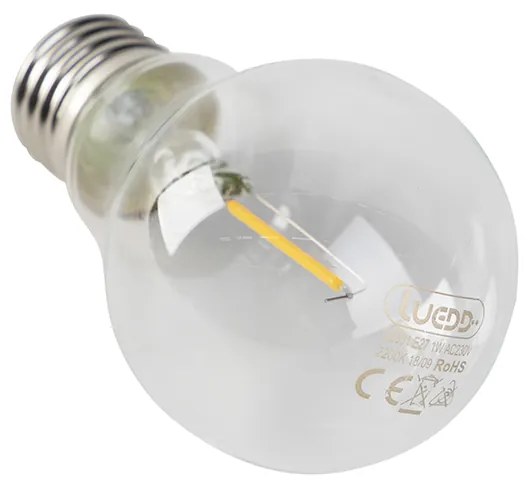 Conjunto de 5 Lâmpadas LED E27 A60 1W 80lm 2200K