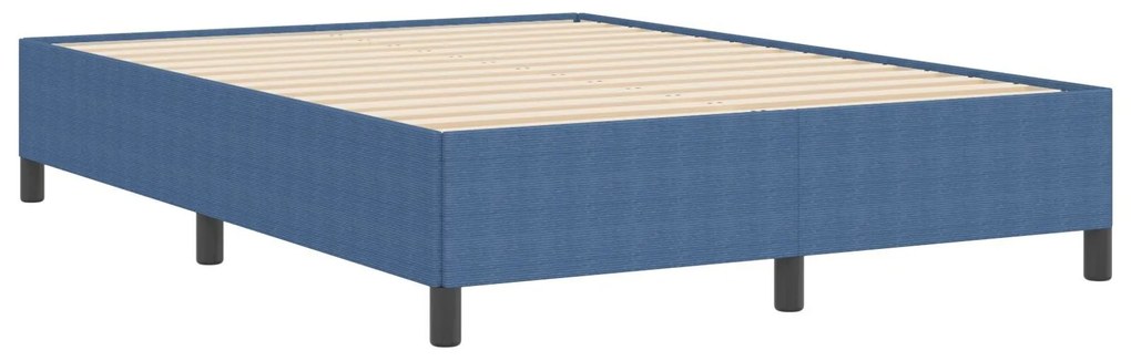 Estrutura de Cama vidaXL Azul 140x200 cm em Tecido Canelado