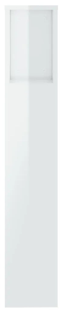 Armário de cabeceira 200x18,5x104,5 cm branco brilhante