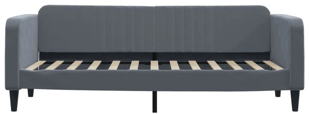 Sofá-cama com colchão 80x200 cm veludo cinzento-escuro