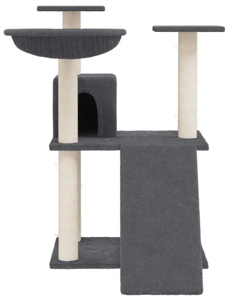 Árvore p/ gatos c/ postes arranhadores sisal 83 cm cinza-escuro