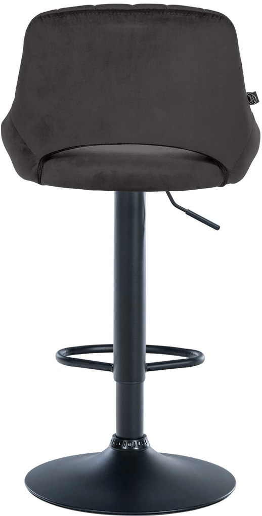 Banco alto Milet em veludo com estrutura preta 85-106 x 47 x 48 cm Preto