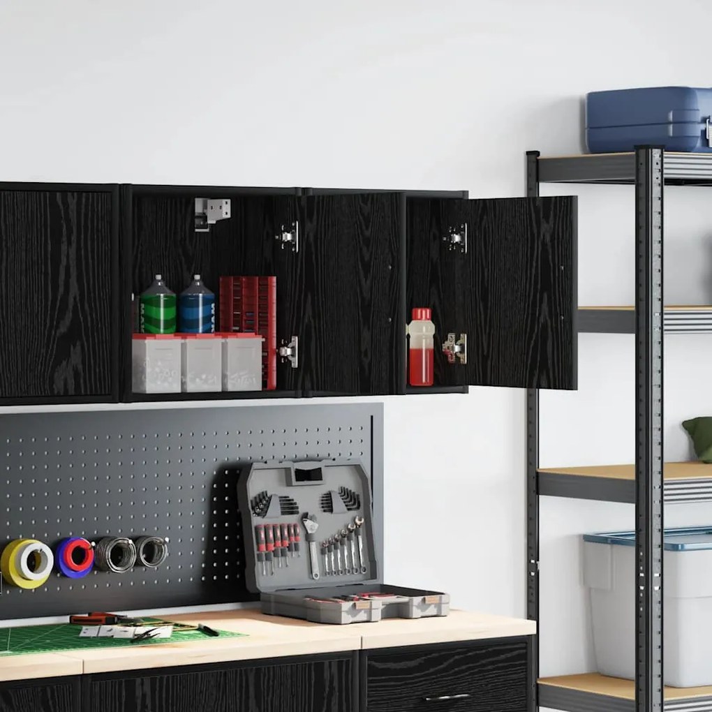Armários de parede para garagem 2 pcs derivados de madeira