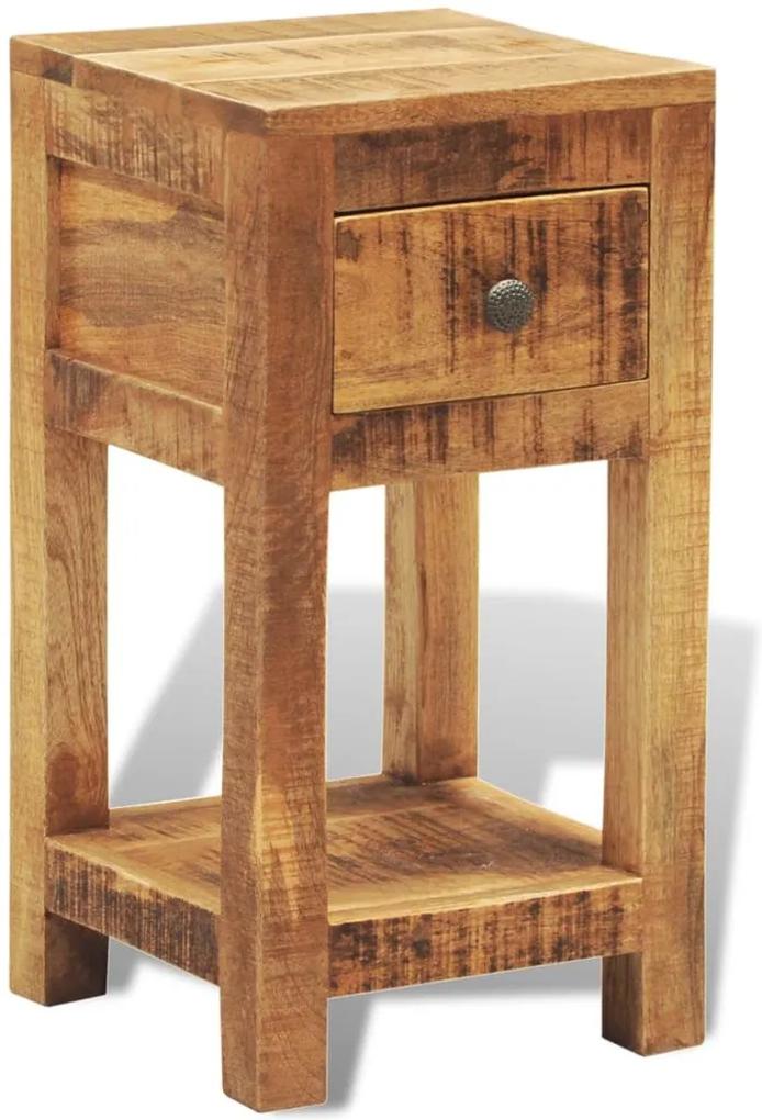 Mesa de cabeceira com 1 gaveta, madeira de mangueira maciça