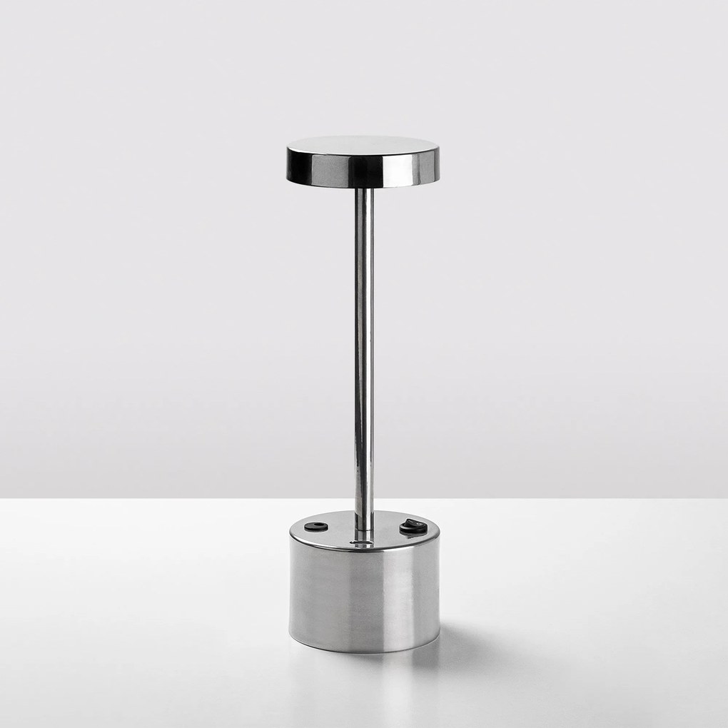 Candeeiro de Mesa Keyf – Cromado – Diâmetro 9 cm, Altura 28 cm