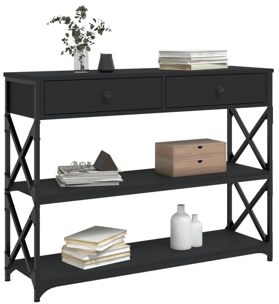 Mesa consola 100x28x75 cm derivados de madeira preto