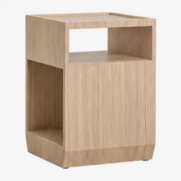 Mesa De Cabeceira 35x35 Cm Em Mdf E Chapa Brisbane Castanho Carvalho Claro - Sklum