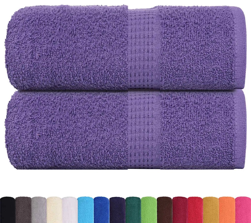 Toalhas de bidé 2 pcs 30x50 cm 360 gsm 100% algodão roxo