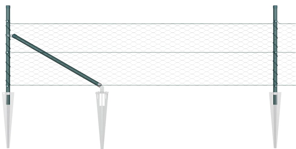 Cerca Hexagonal vidaXL Verde 0.4x100 m Aço