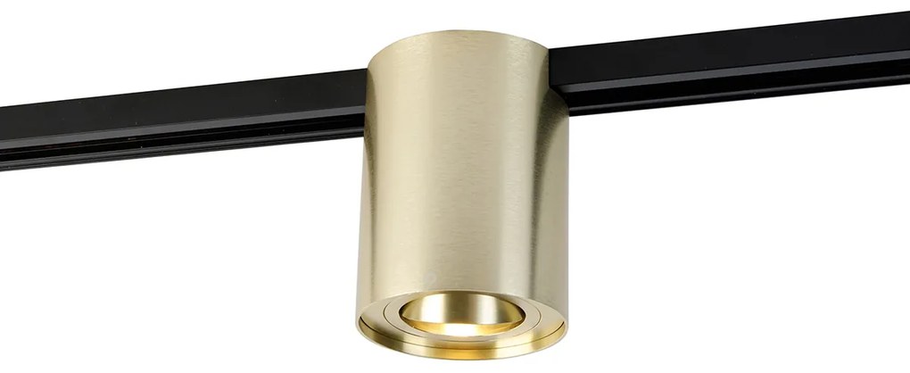 Foco de calha moderno monofásico dourado - Iconic Rondoo Up Moderno