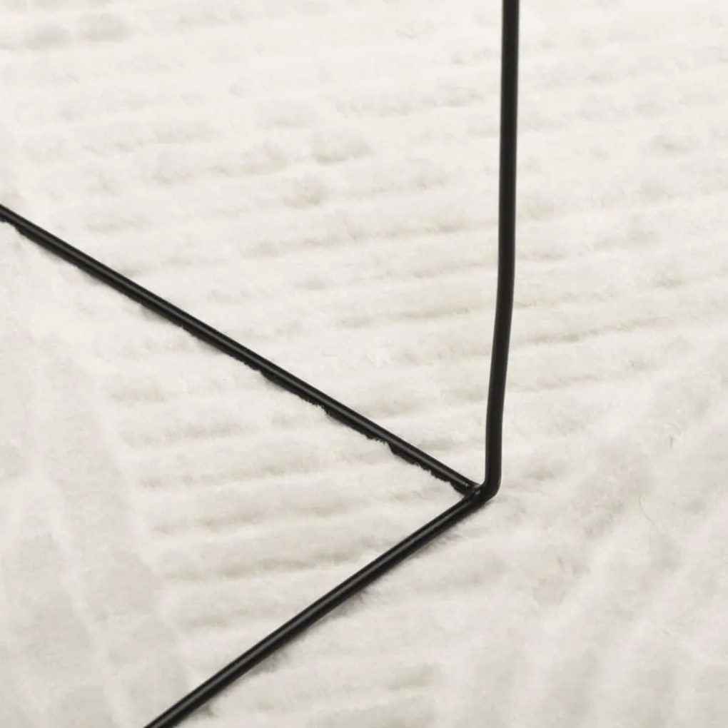 Tapete de pelo curto IZA visual escandinavo Ø 80 cm cor creme