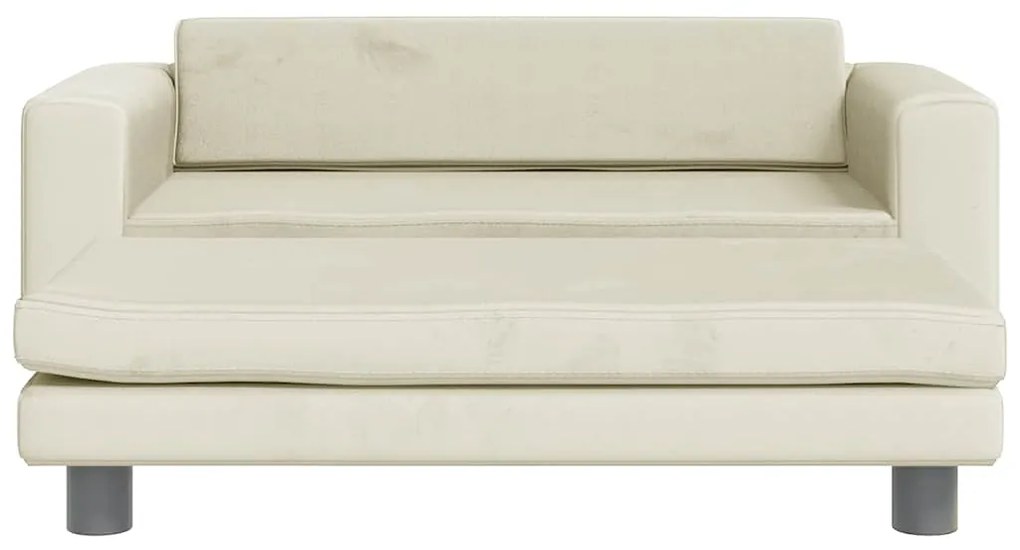 Cama para cães com extensão 100x50x30 cm veludo cor creme