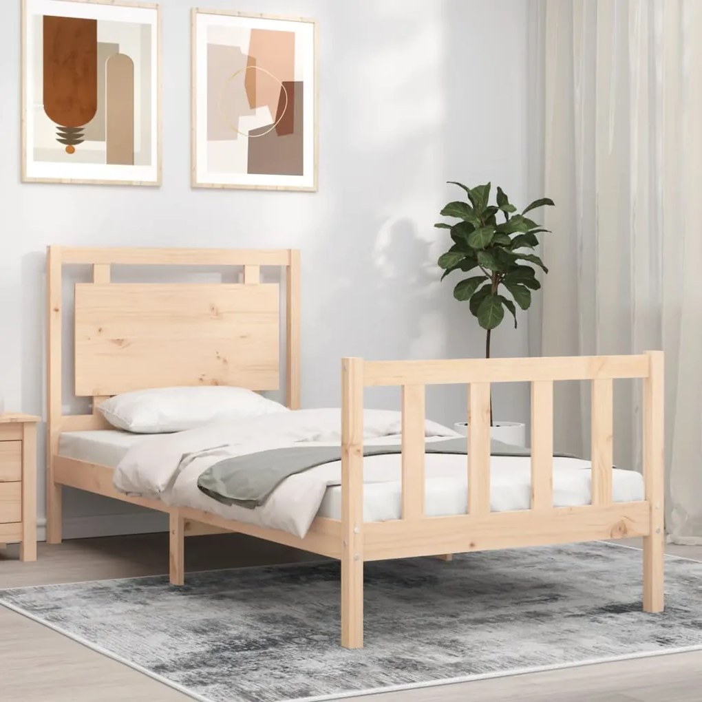 vidaXL Cama sem colchão 90x190 cm madeira de pinho maciça