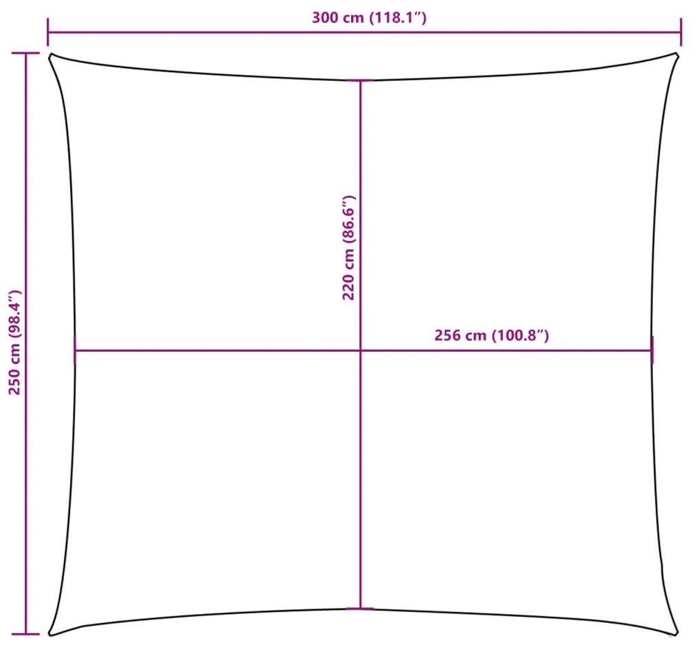 Para-sol estilo vela tecido oxford retangular 2,5x3 m vermelho