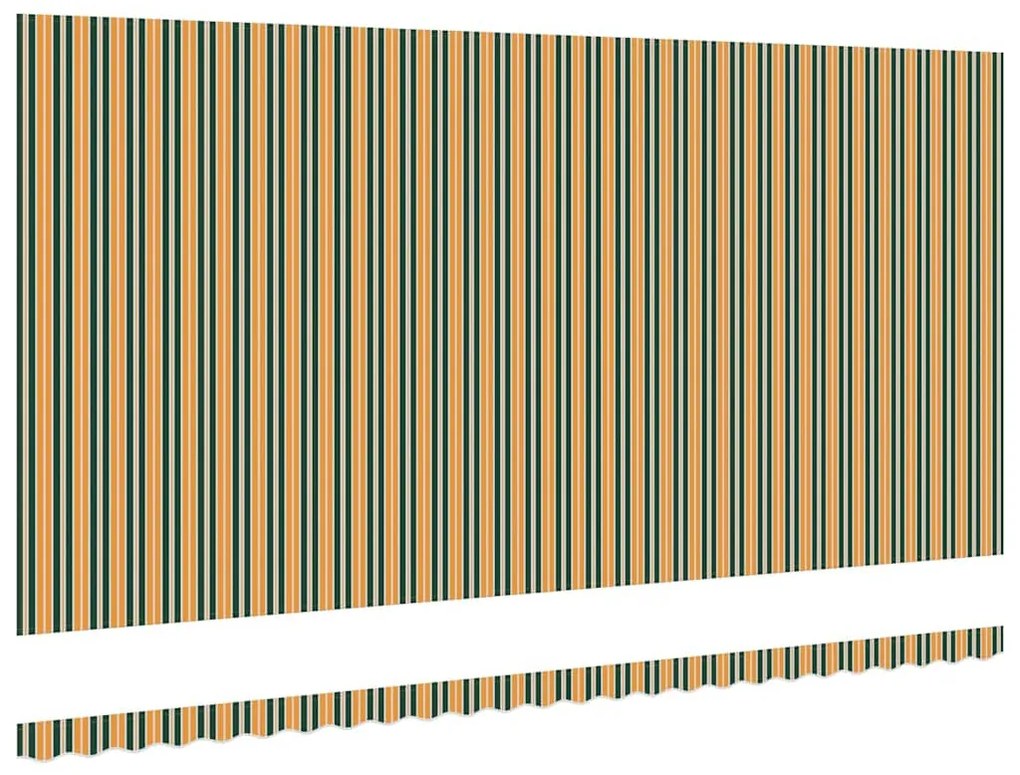 Tecido de Substituição de Toldo para Estrutura de 6x3 m Verde e Amarel