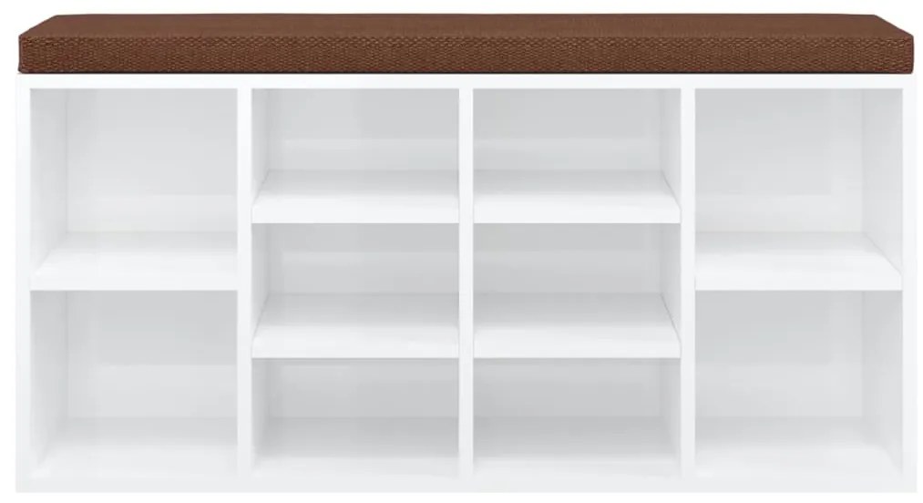 Banco sapateira 103x30x48 cm derivados madeira branco brilhante