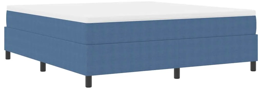 Cama Box Spring VidaXL Azul Super King em Tecido Veludo