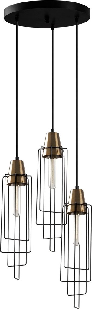 Candeeiro Chandelier Wire – Preto – 36 x 36 cm