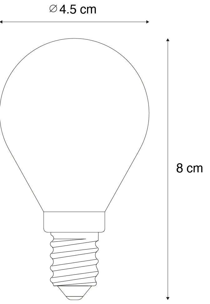 Set van 5 E14 dimbare LED lampen P45 opaal 5W 470 lm 3000K