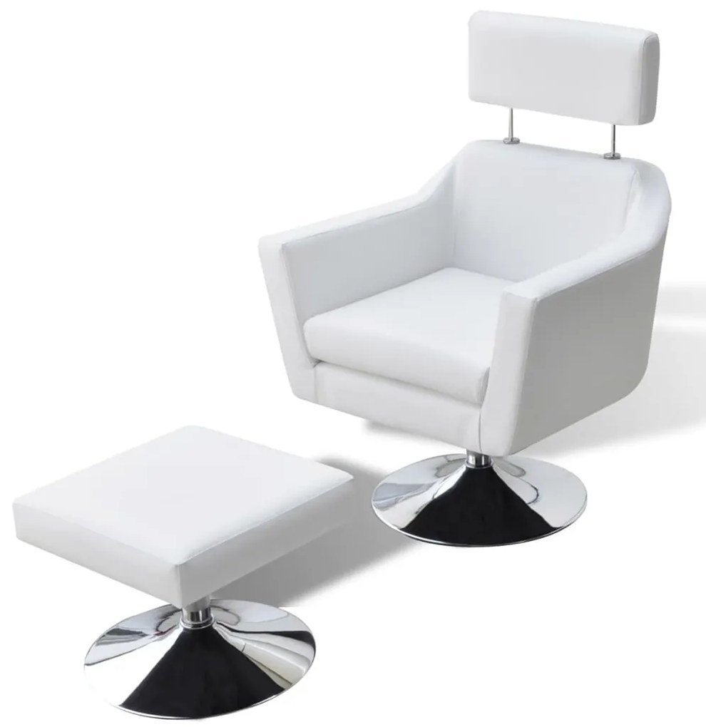 vidaXL Poltrona de TV couro artificial branco
