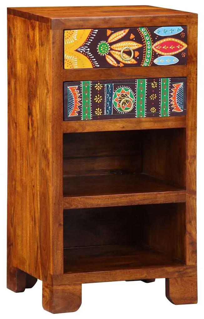 vidaXL Mesa de Apoio Floral com gaveta Castanho 40 x 35 x 75 cm