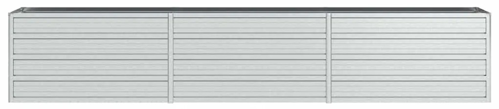 Canteiro elevado de jardim 240x40x45cm aço galvanizado prateado