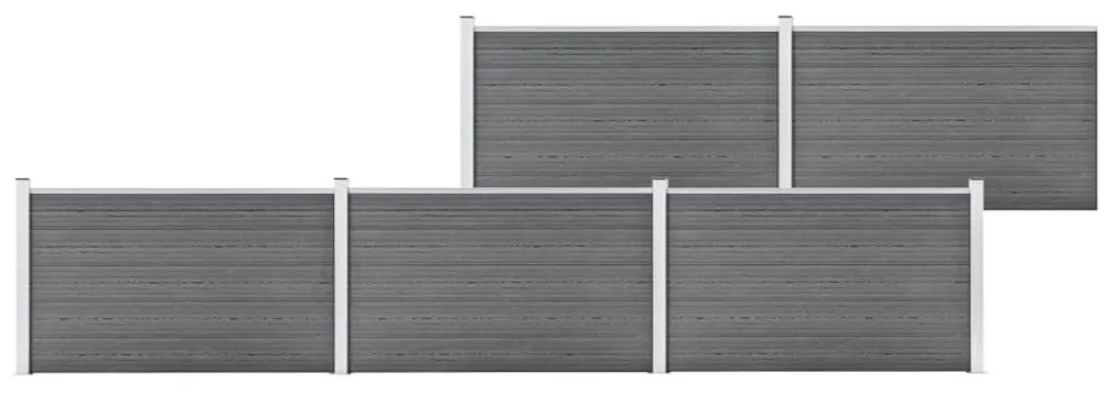 vidaXL Painel de vedação para jardim 872x106 cm WPC cinzento