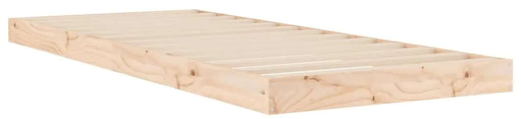 Estrutura de cama de solteiro pequena 75x190 cm pinho maciço