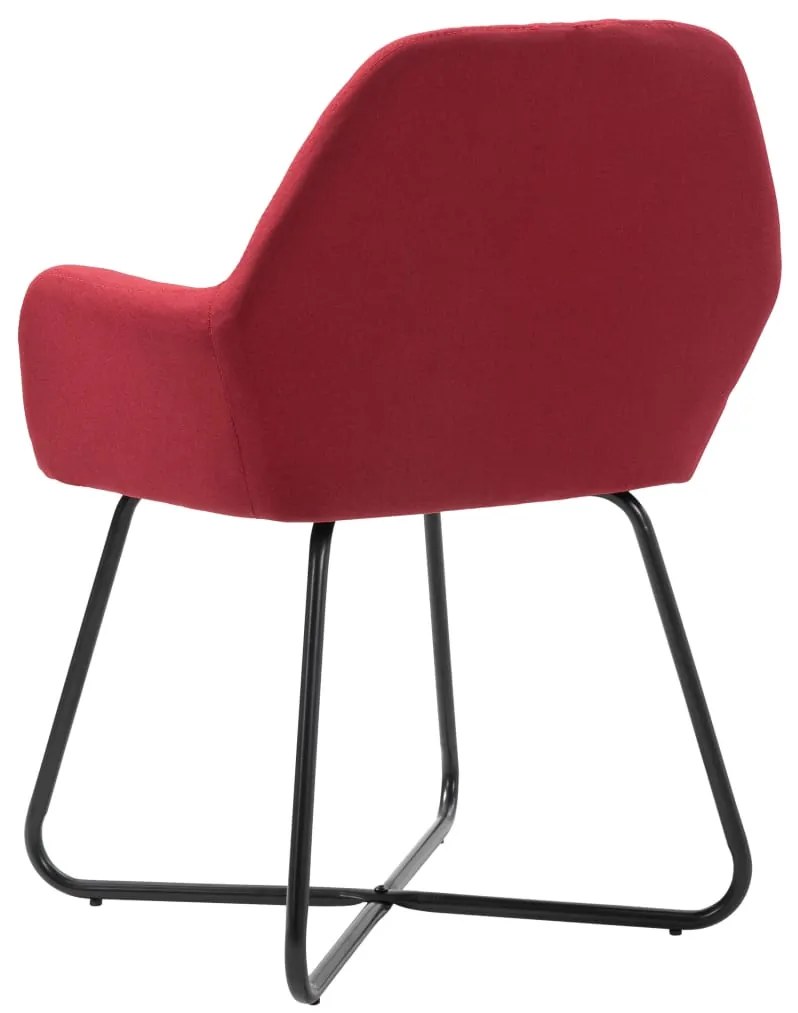 Cadeiras de jantar 4 pcs tecido vermelho tinto