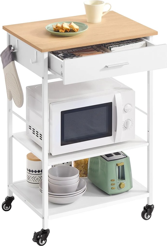 Carrinho de cozinha 47 x 60 x 90 cm bege-branco