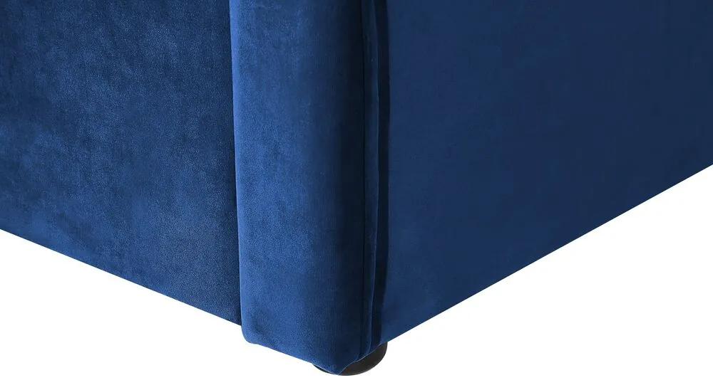 Cama dupla em veludo azul marinho 90 x 200 cm MONTARGIS Beliani