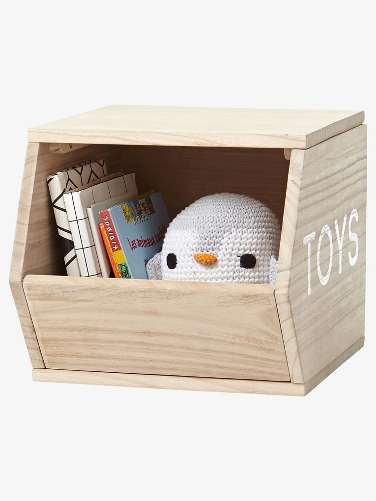 Cubo de arrumação, Toys bege claro liso com motivo