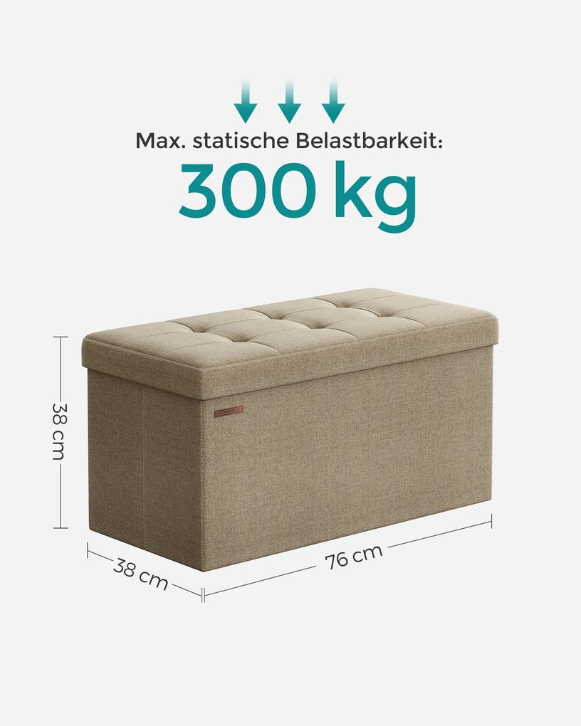 Banco com espaço de arrumação 38 x 76 x 38 cm Castanho